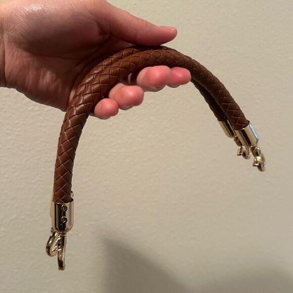 NWT 2Pcs PU Leather Shoulder Strap,Braided Leather Replacement Purse Straps Brow - Picture 6 of 9